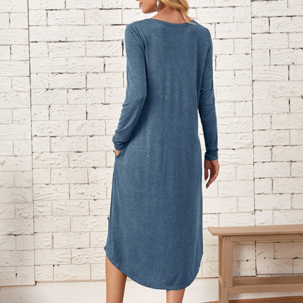 Casual ladies' dress with long sleeves for summer
