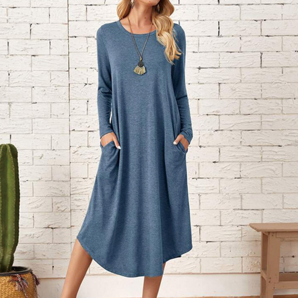 Casual ladies' dress with long sleeves for summer