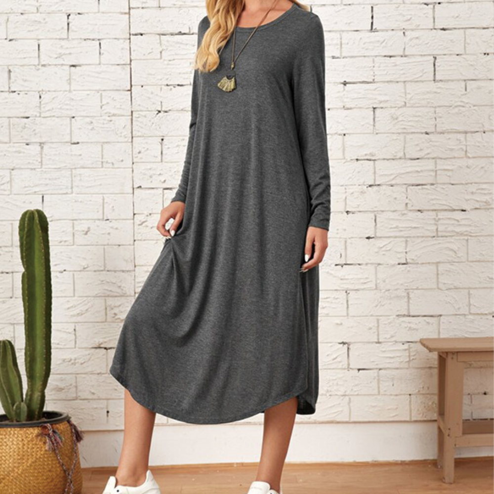 Casual ladies' dress with long sleeves for summer