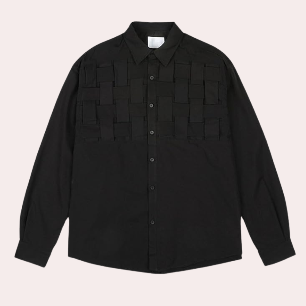 Zbigniew - Casual and Elegant Men's Shirt with Braiding for Summer