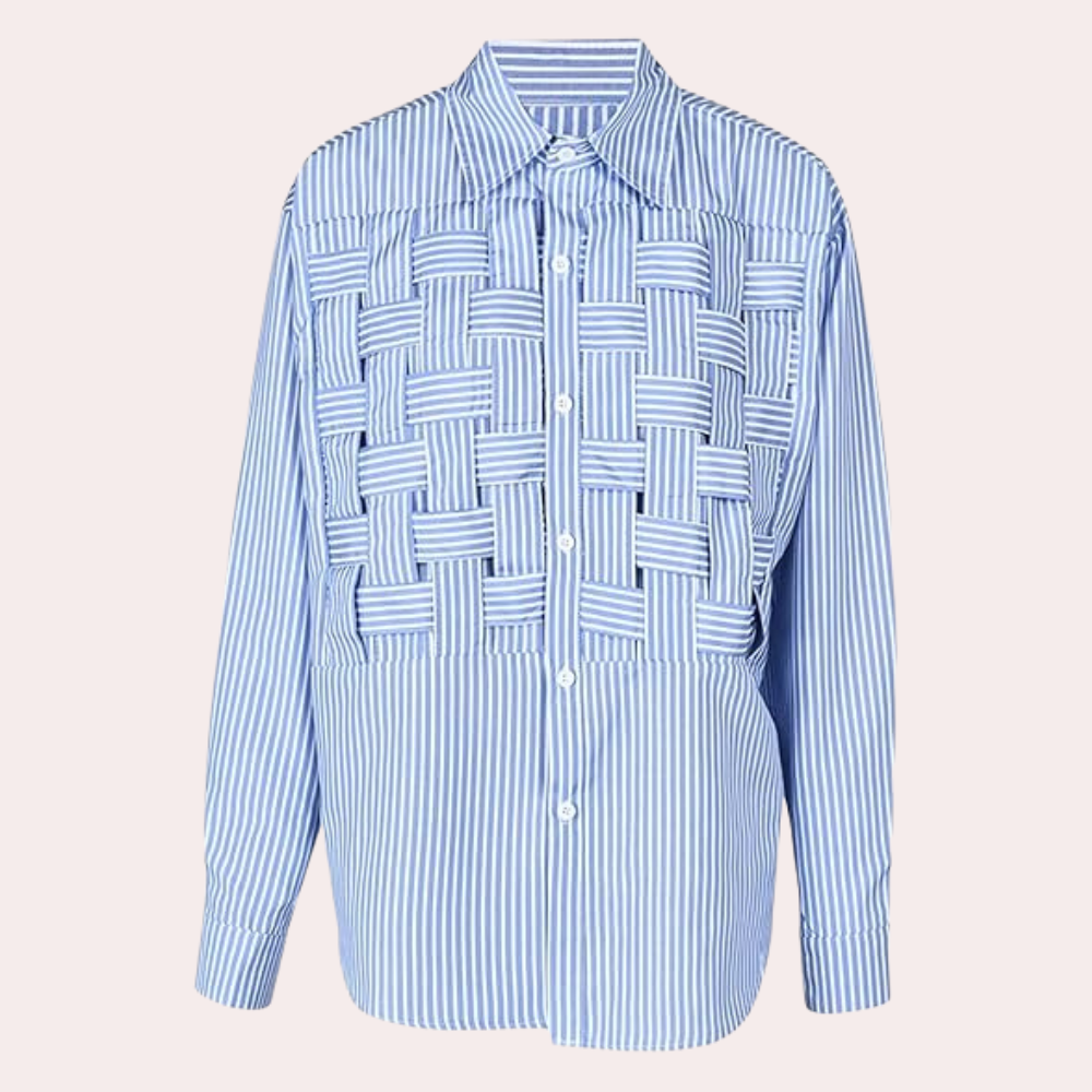 Zbigniew - Casual and Elegant Men's Shirt with Braiding for Summer
