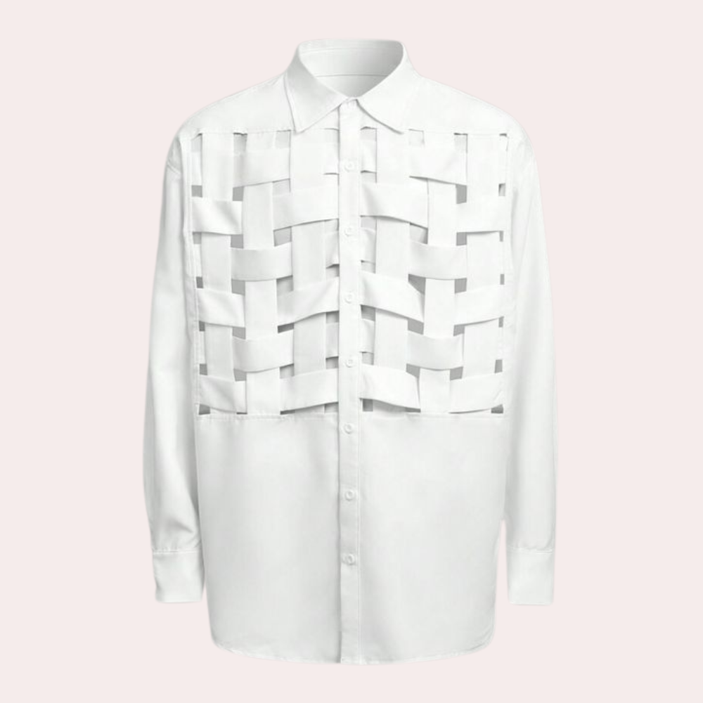Zbigniew - Casual and Elegant Men's Shirt with Braiding for Summer