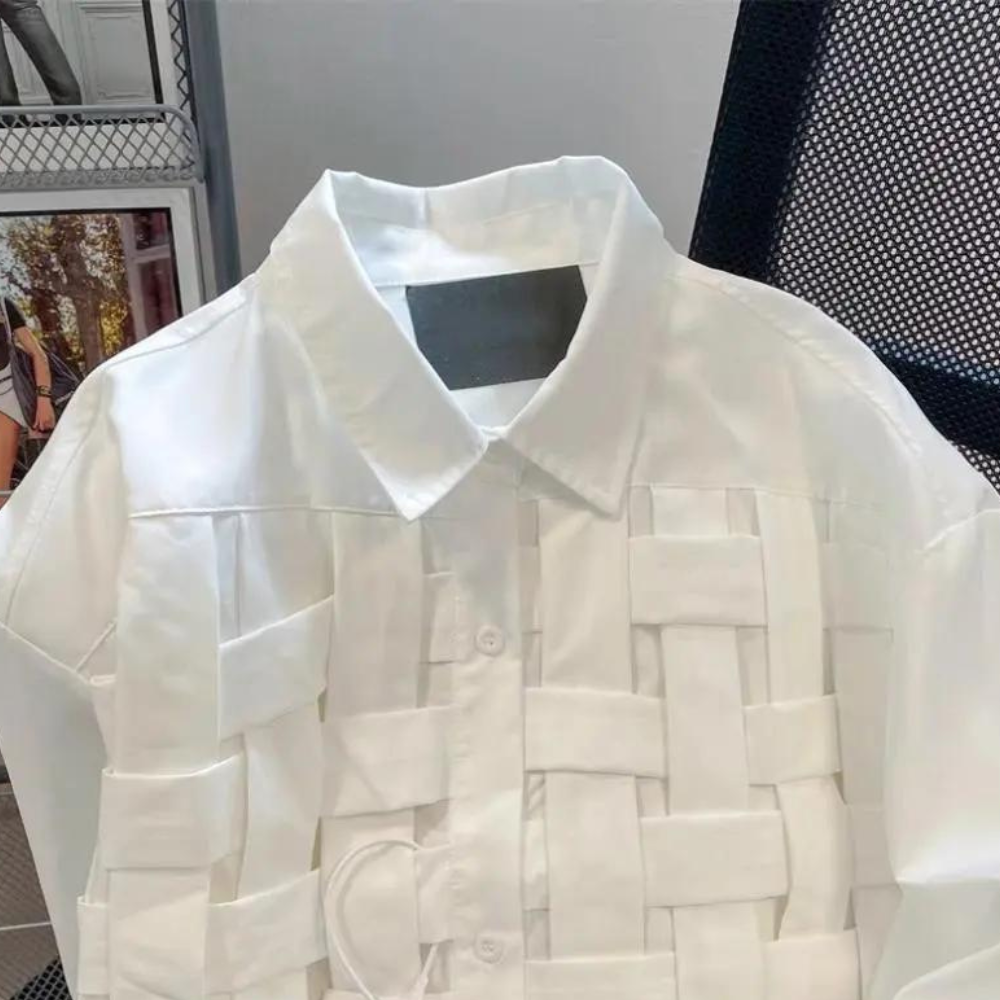 Zbigniew - Casual and Elegant Men's Shirt with Braiding for Summer