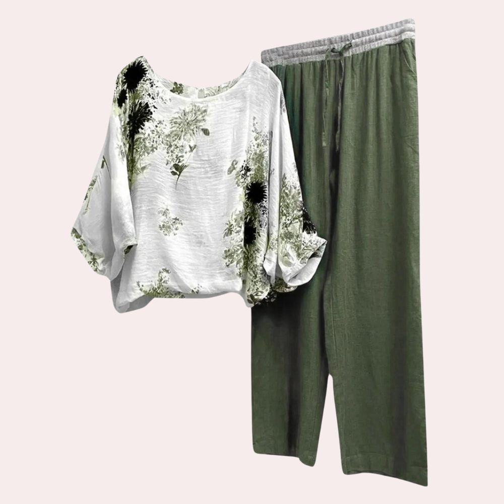 Annelore – Trendy Floral Pattern Women's Set for Summer