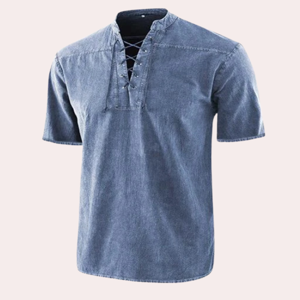 Urban - Stylish V-neck shirt with laces for men - Summer Edition