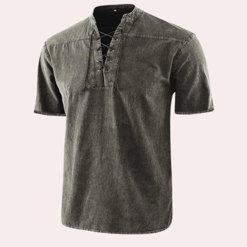 Urban - Stylish V-neck shirt with laces for men - Summer Edition