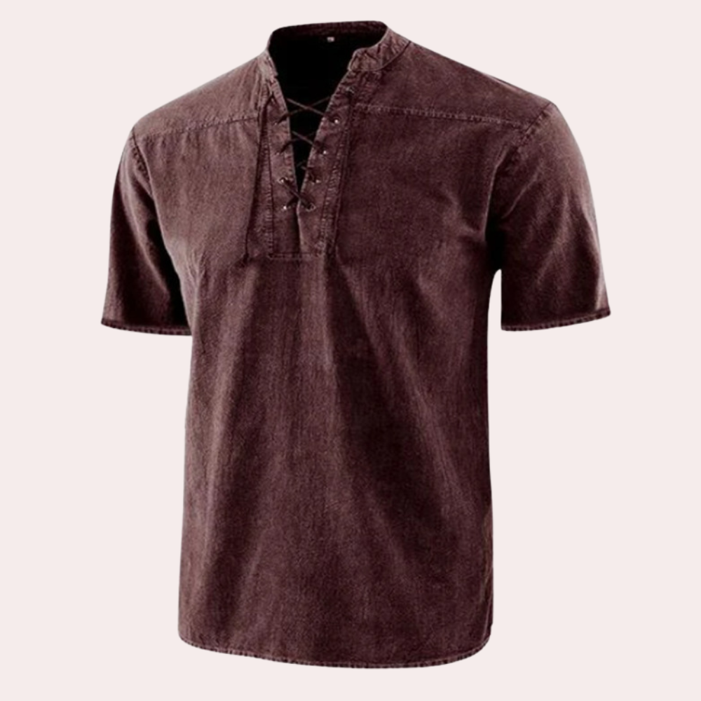 Urban - Stylish V-neck shirt with laces for men - Summer Edition