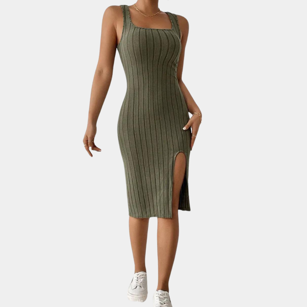Alondra - Refined Summer Knitted Dress with Split