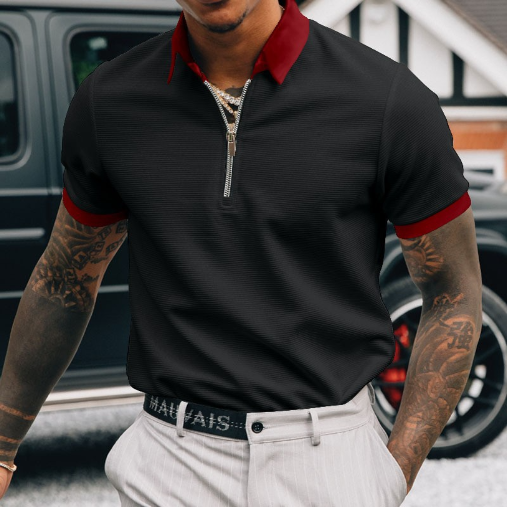 Edvard - Elegant Half Zip Polo Shirt for Men - Summer Style