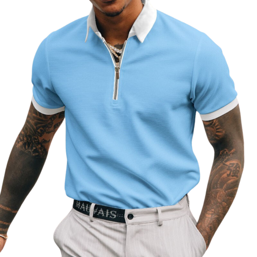 Edvard - Elegant Half Zip Polo Shirt for Men - Summer Style