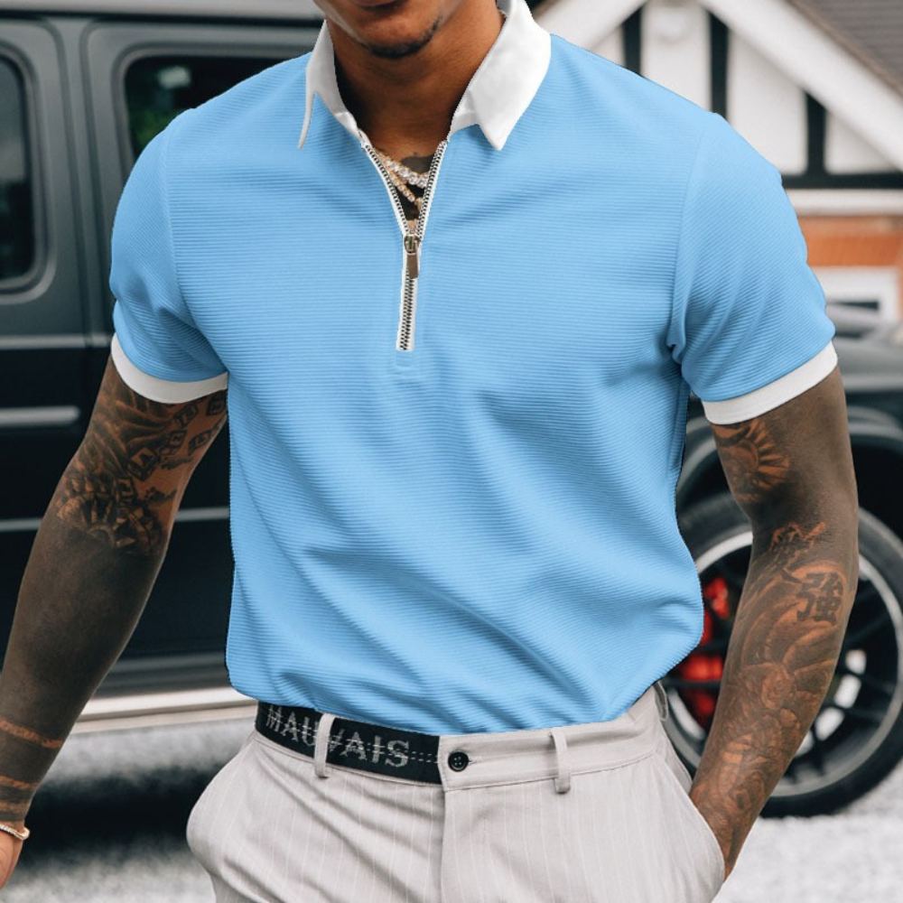 Edvard - Elegant Half Zip Polo Shirt for Men - Summer Style