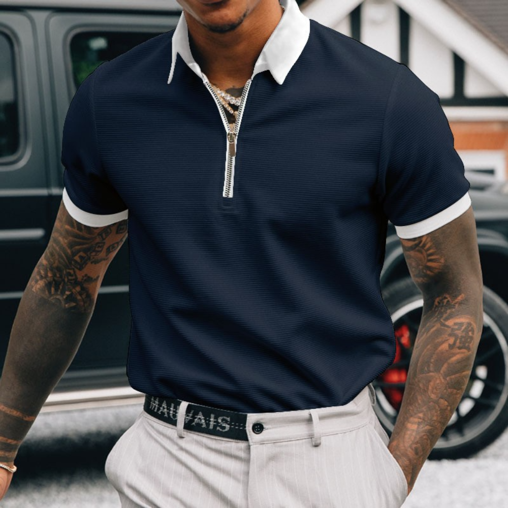 Edvard - Elegant Half Zip Polo Shirt for Men - Summer Style