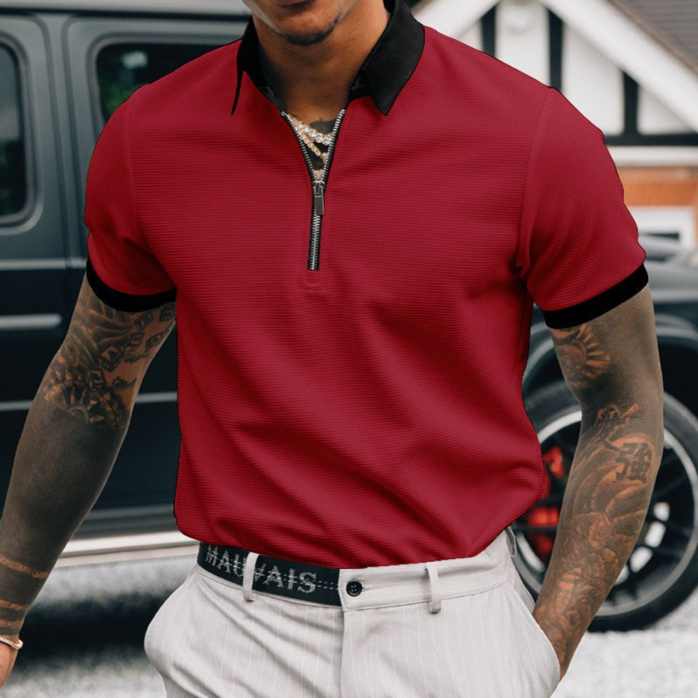 Edvard - Elegant Half Zip Polo Shirt for Men - Summer Style