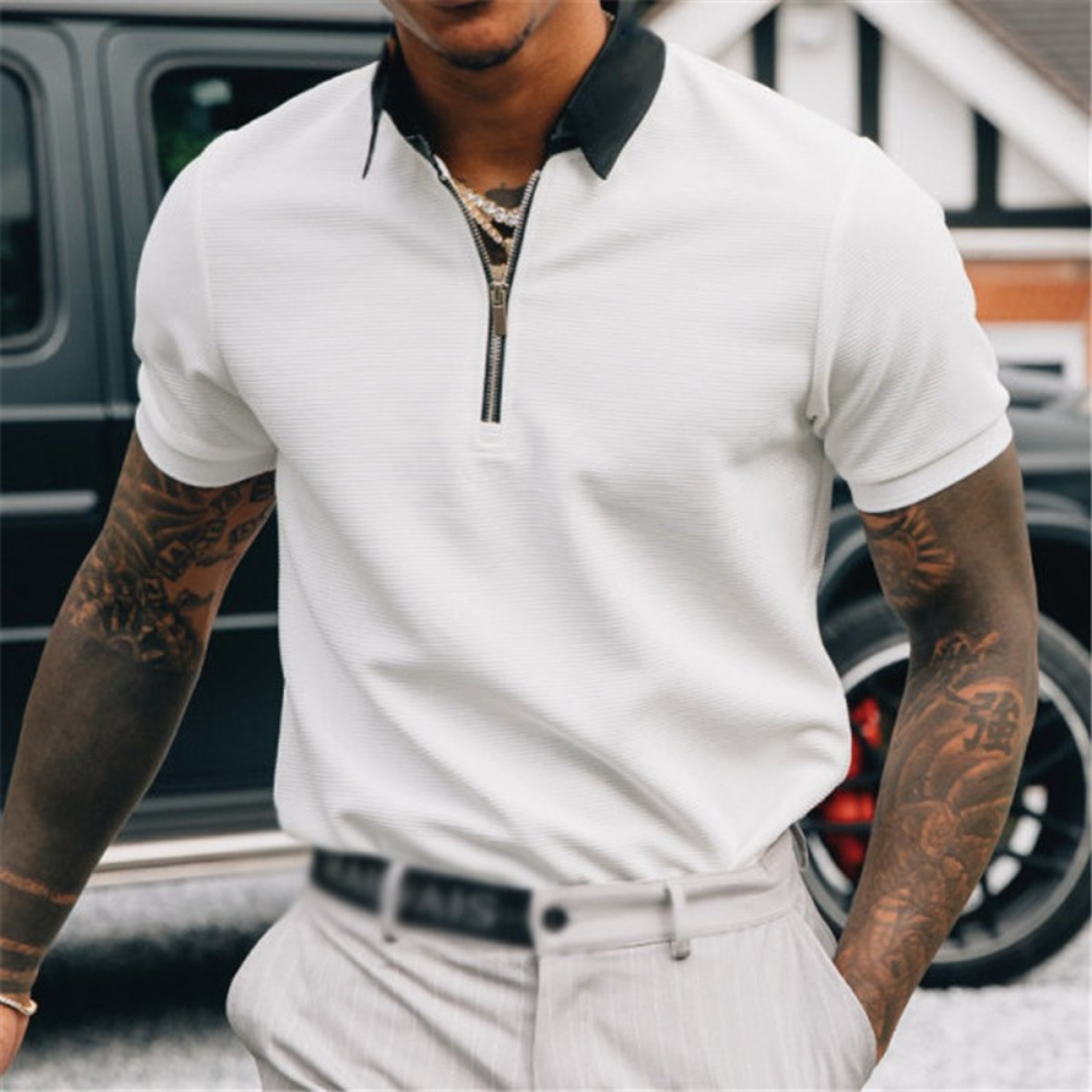 Edvard - Elegant Half Zip Polo Shirt for Men - Summer Style