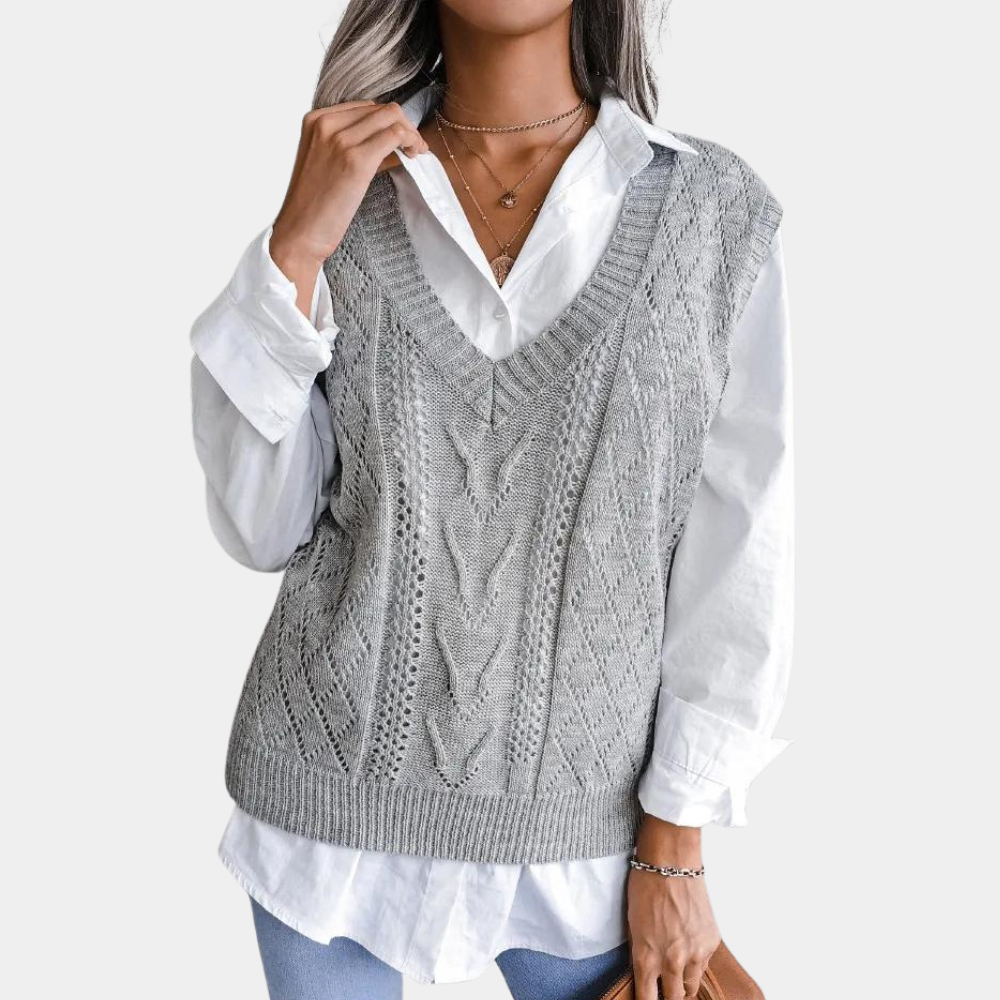 Arlette - Women's Cable Knit V-Neck Summer Cardigan