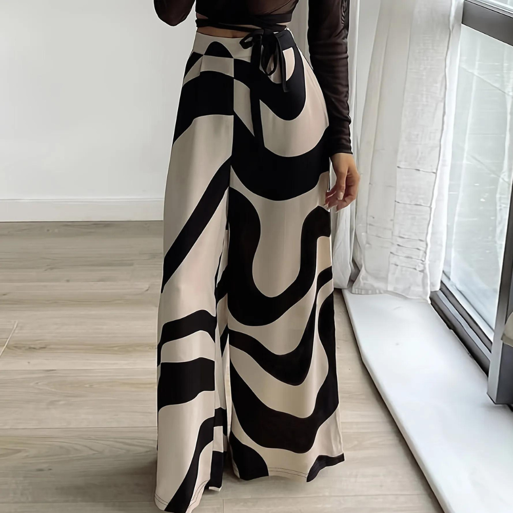 Fisseha - Stylish Women's Wide Leg Trousers with High Waist for Summer