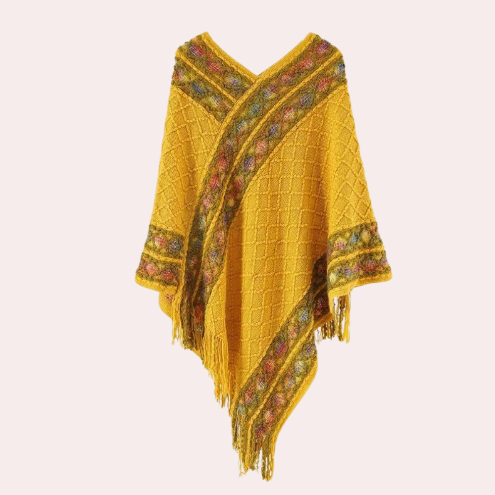 ZOI - Boho Poncho for ladies with trendy V-neck, perfect for summer