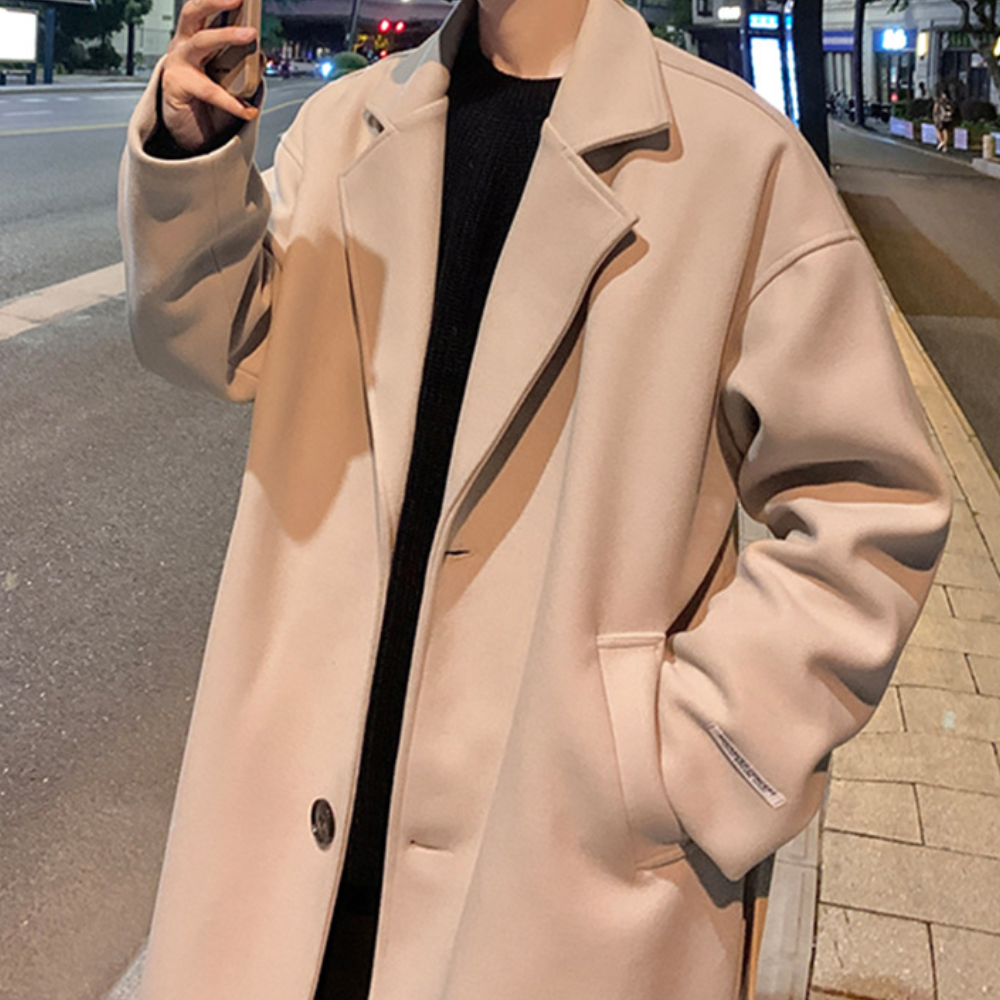 Wouter - Classic Warm Trench Coat for Men