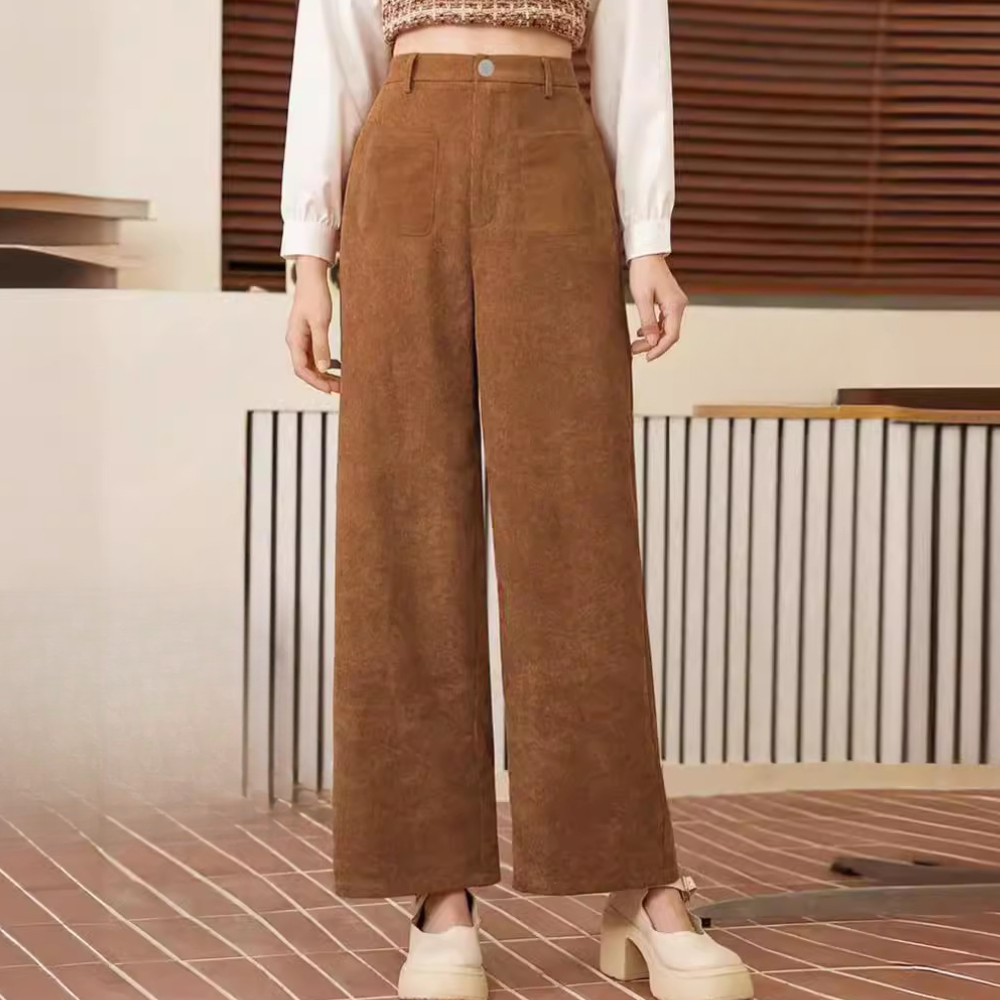Graciella - Elegant ladies' trousers with a high waist for summer