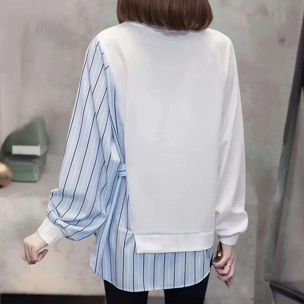 Aliz - Effortlessly Elegant Striped Summer Shirt