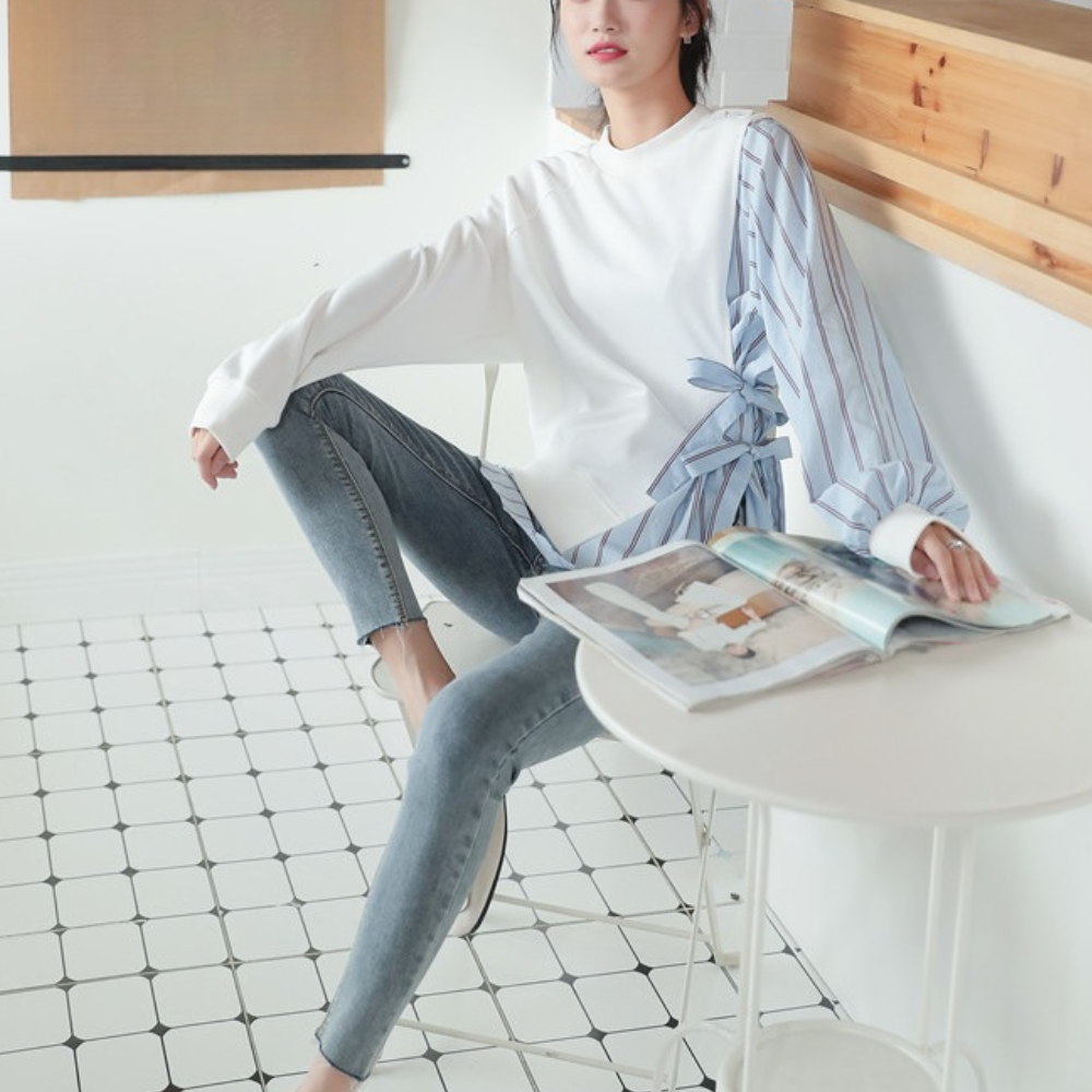 Aliz - Effortlessly Elegant Striped Summer Shirt