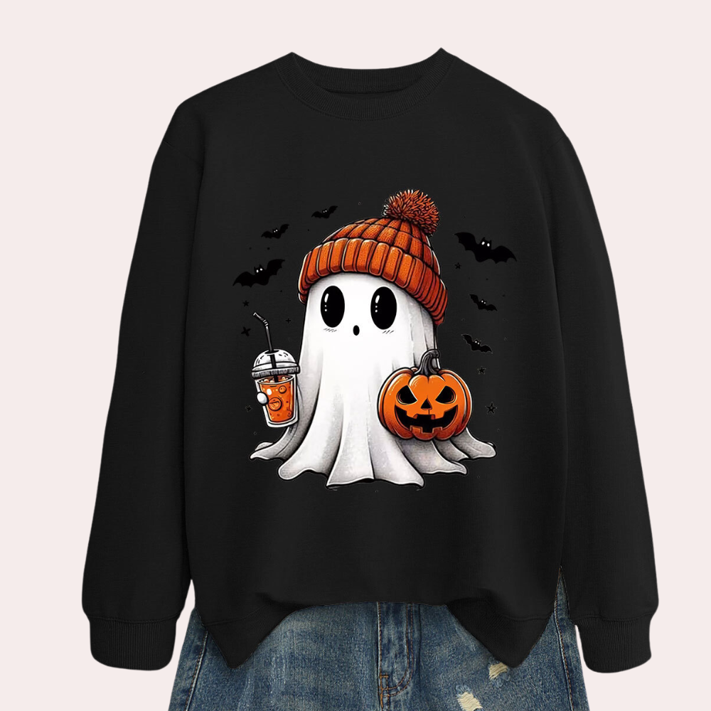 Cintia - Light and Spooky Halloween Sweatshirt for Women - Summer Edition