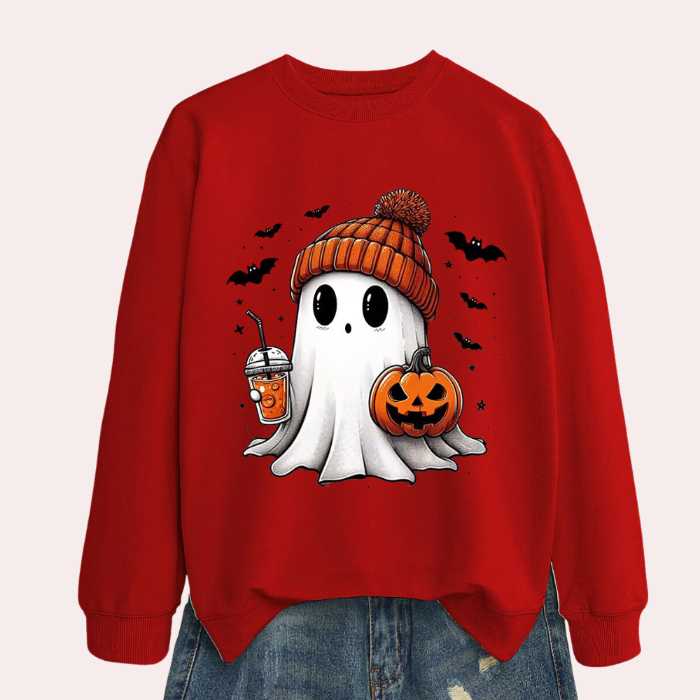 Cintia - Light and Spooky Halloween Sweatshirt for Women - Summer Edition