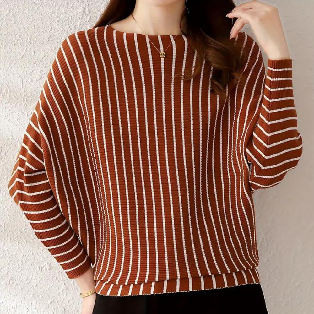 Szonja - Fashionable Striped Ladies' Sweater for Summer
