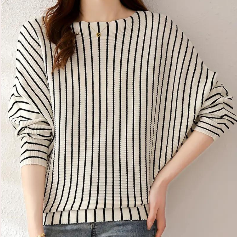 Szonja - Fashionable Striped Ladies' Sweater for Summer