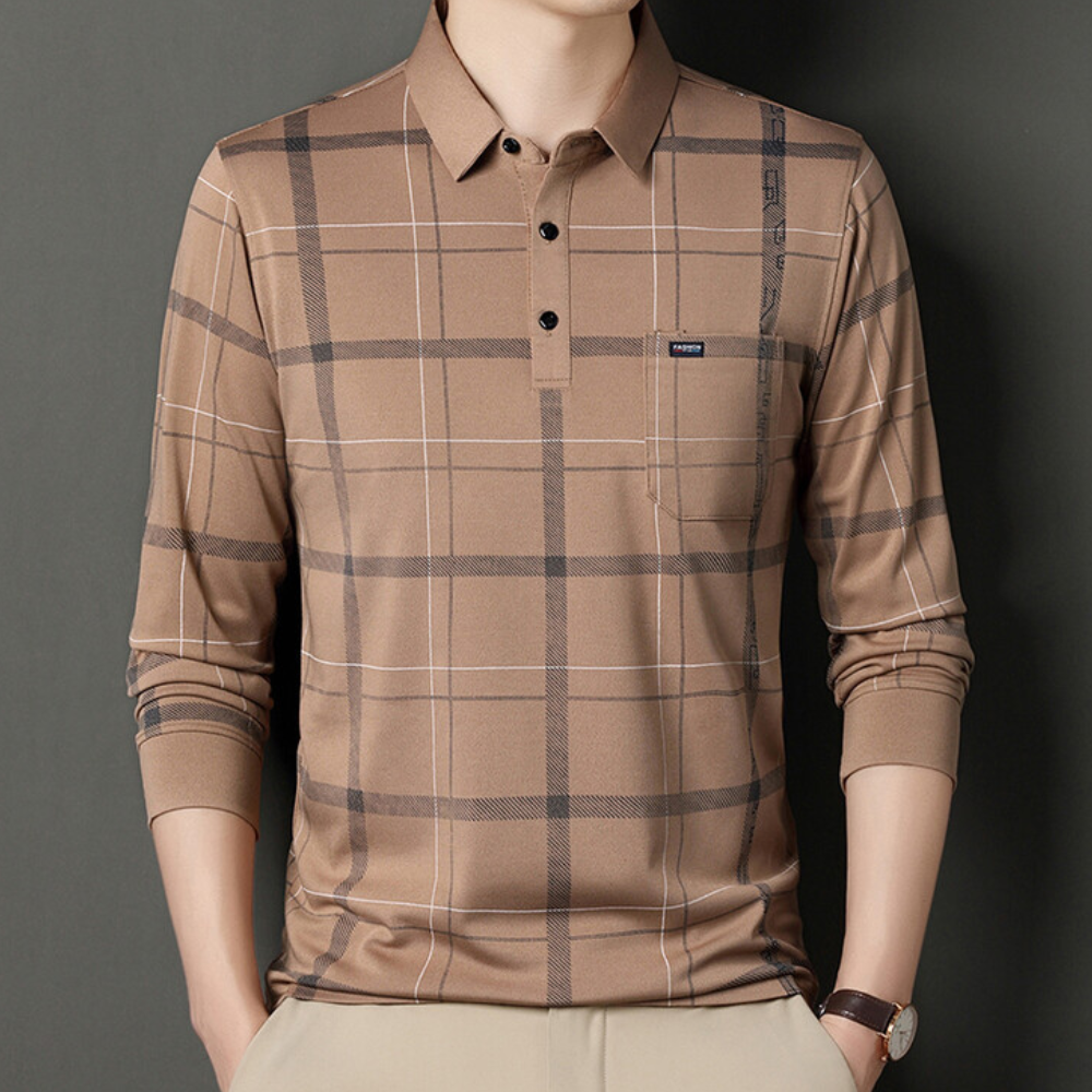Timot - Stylish Checked Men's T-Shirt with Short Sleeves for Summer