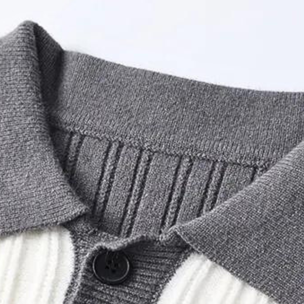 Toncse - Comfortable Knitted Polo Sweater for Men - Spring/Summer Edition