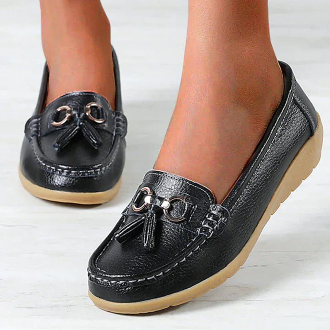 CARLLA - Elegant Leather Slip-Ons for Women - Perfect for Spring and Summer