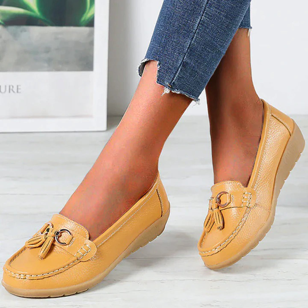 CARLLA - Elegant Leather Slip-Ons for Women - Perfect for Spring and Summer