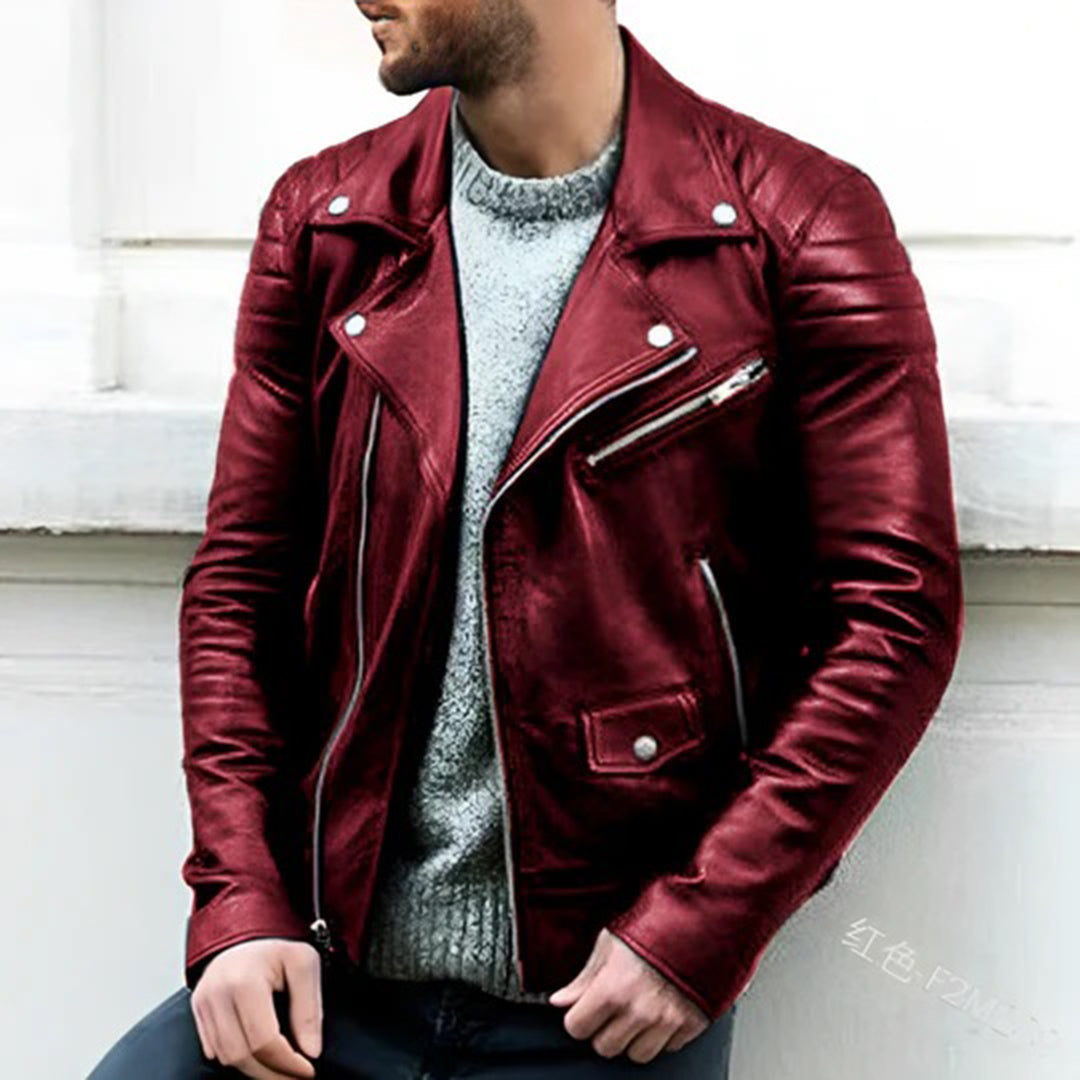 CRUZ - Leather Biker Jacket for Men - Perfect for Summer