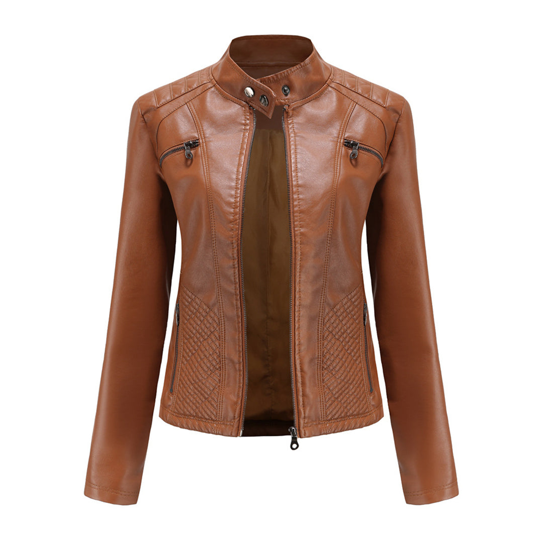 ANDRIJANA - Stylish Leather Summer Jacket