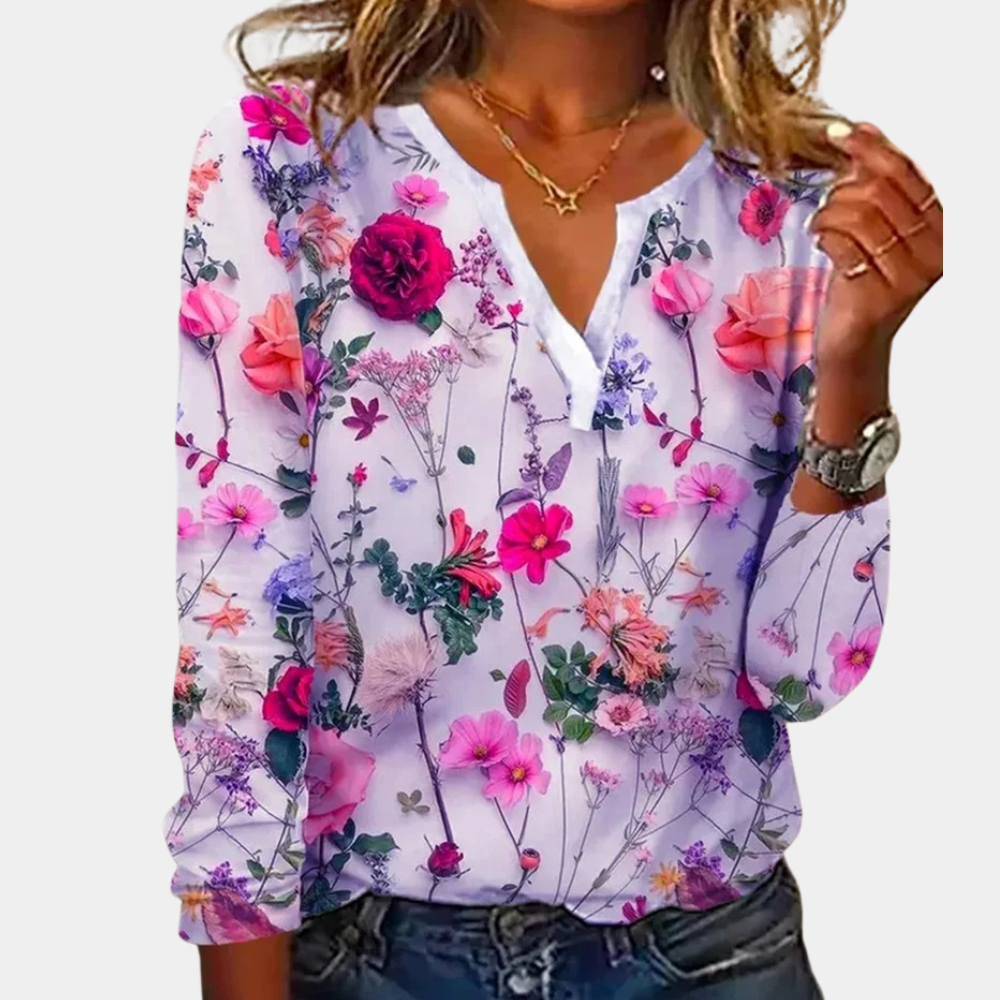 Casual Summer Floral Women's Blouse
