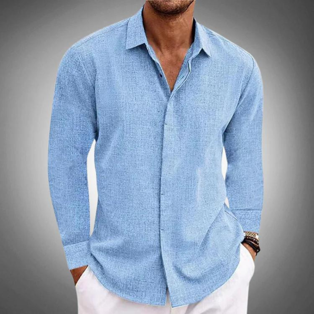 Claudio - Classic Men's Shirt with Long Sleeves for Summer
