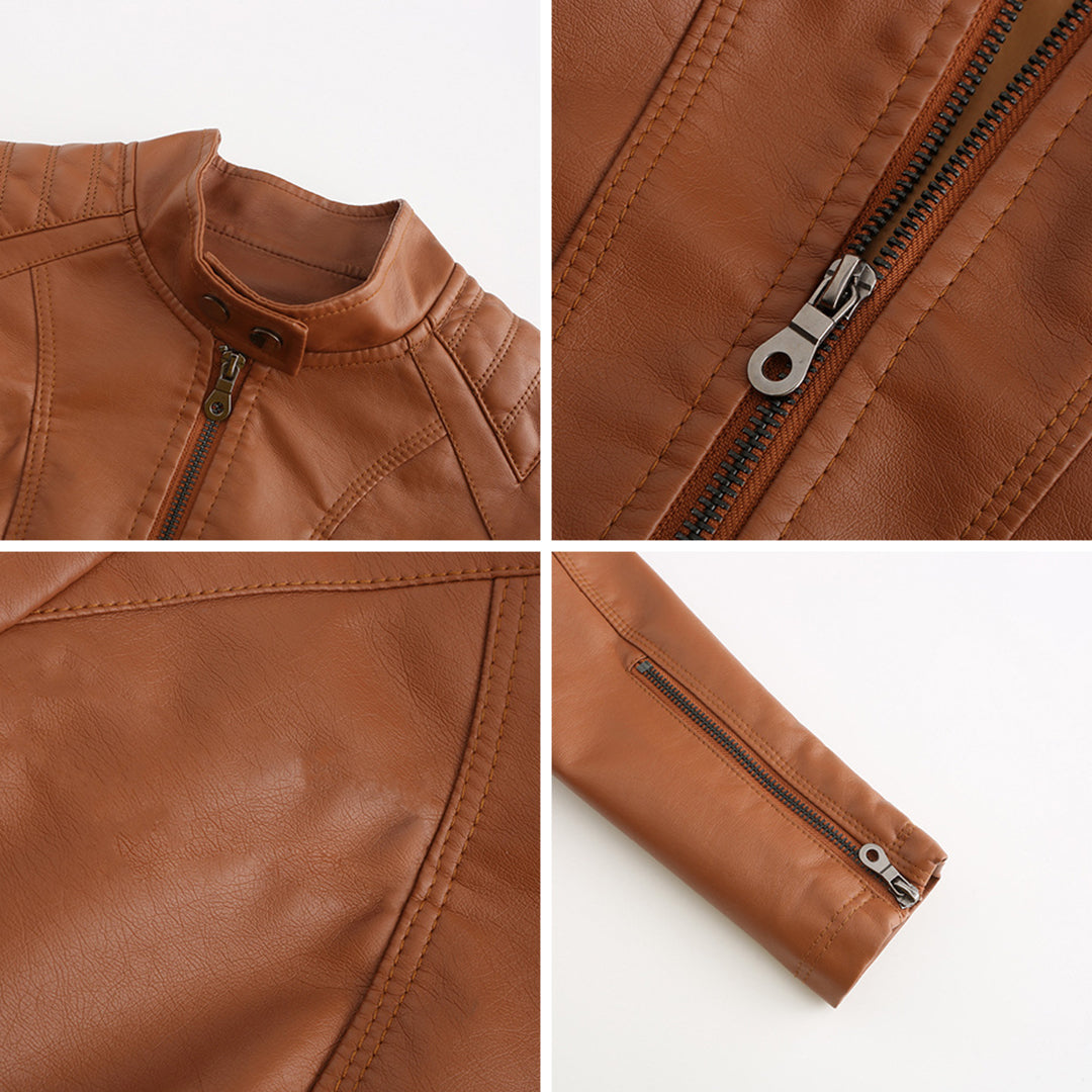 ANDRIJANA - Stylish Leather Summer Jacket
