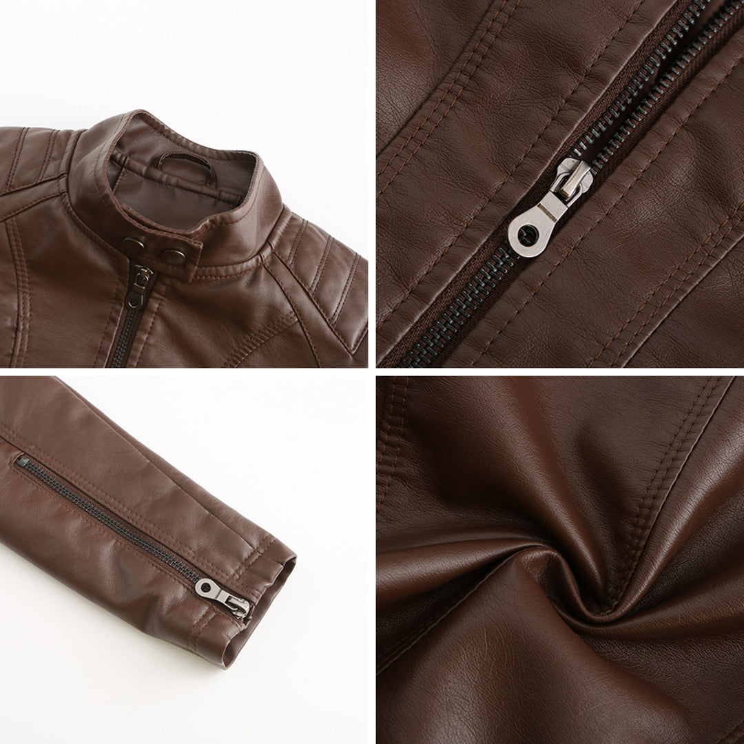 ANDRIJANA - Stylish Leather Summer Jacket