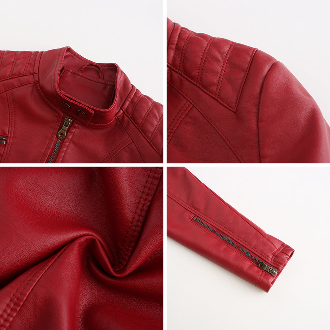 ANDRIJANA - Stylish Leather Summer Jacket