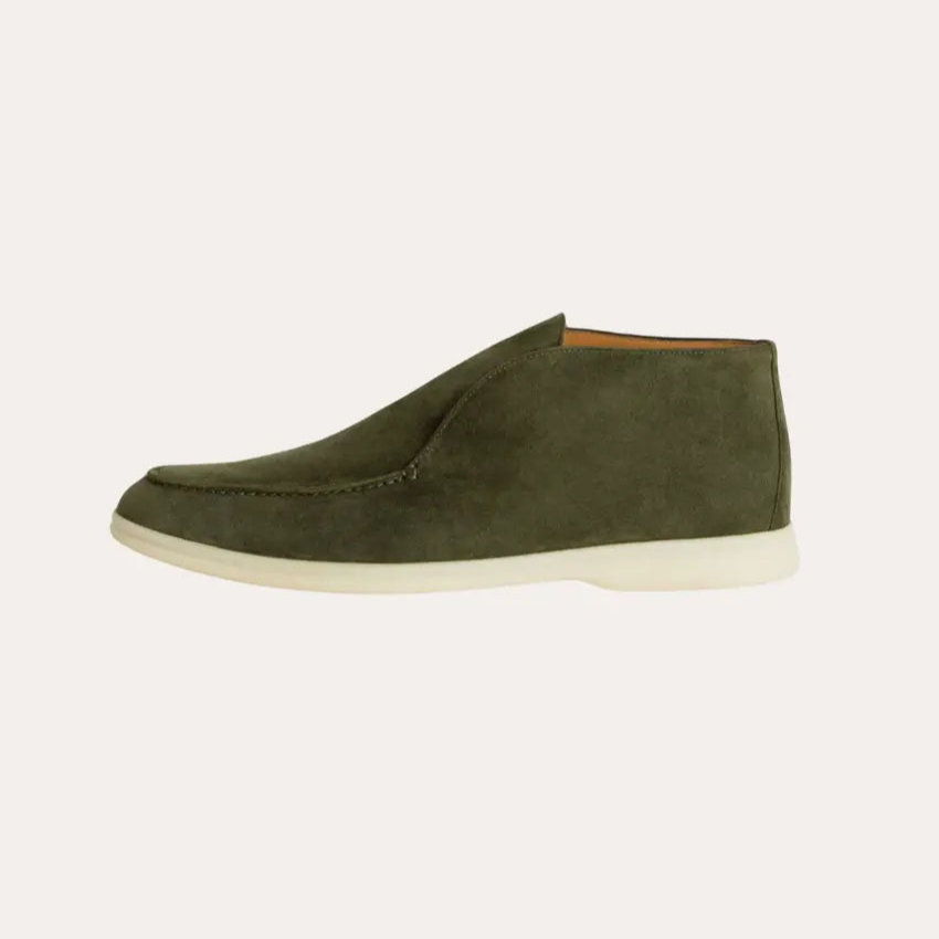 High Suede Loafers for Men - Dark Green
