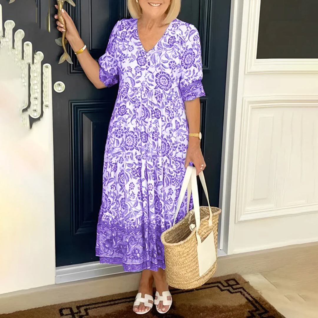 BRONYA - Elegant V-neck Summer Dress