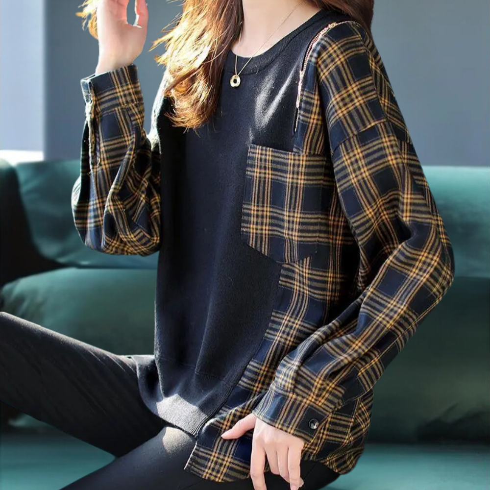 AMELY - Refined Summer Check Jumper for Women