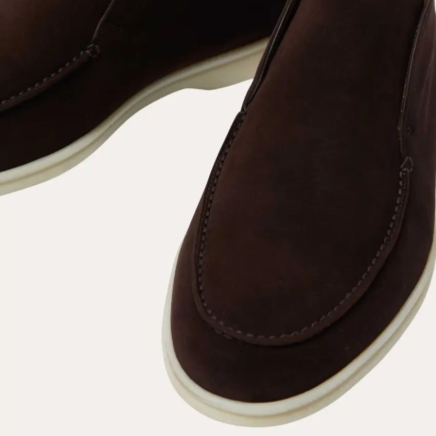 High-Quality Suede Loafers for Men - Dark Brown