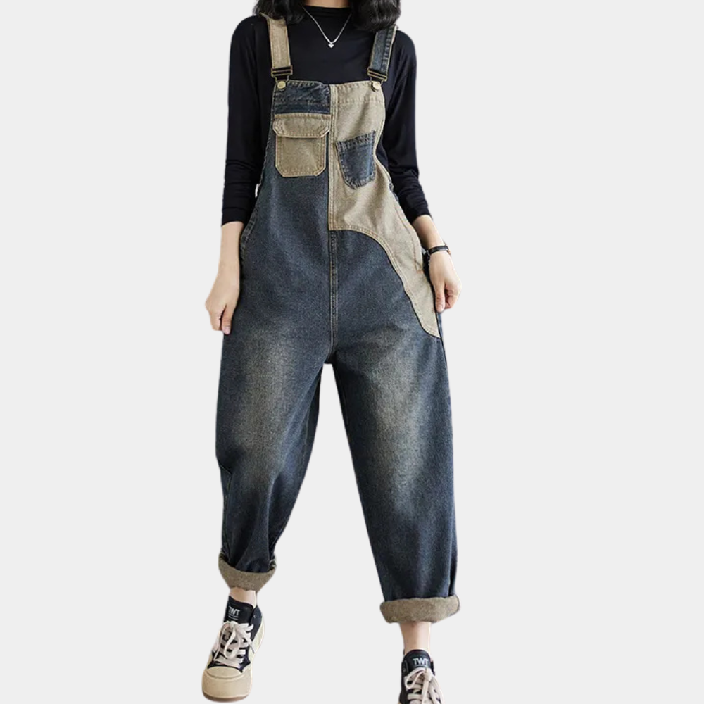 AGATA - Elegant Denim Summer Jumpsuit for Women