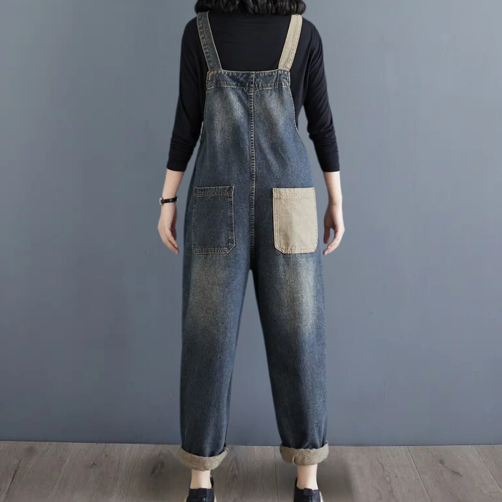AGATA - Elegant Denim Summer Jumpsuit for Women