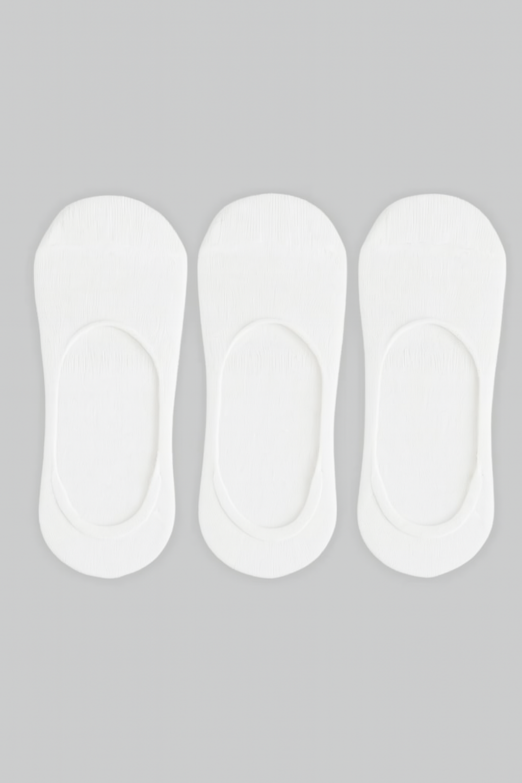 3-Pair Invisible Loafer Socks - White