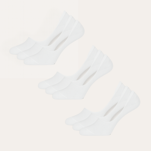 9-Pair Invisible Loafer Socks - White