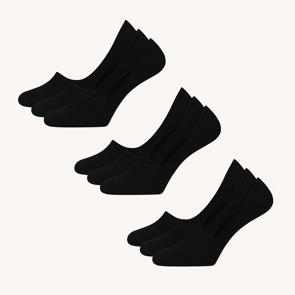 9-Pair Invisible Loafer Socks - Black