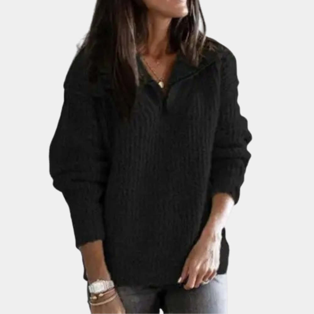 Adrianna - Chic Comfort Summer Jumper with Half Zip for Women